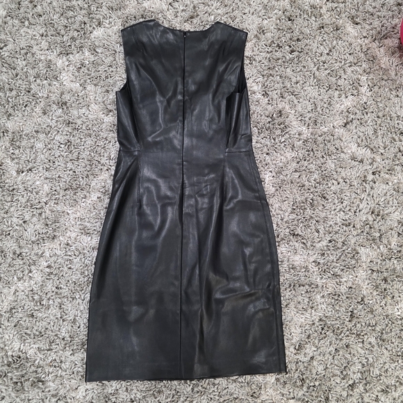 Theory Faux Leather Fitted Sheath Sleeveless Dress Size 2 - Picture 7 of 7